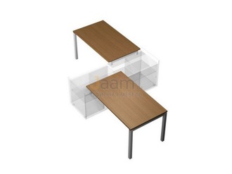 Мебель для персонала Рабочая станция (2х140) для опорной тумбы 180 левой/правой (БЕЗ ТУМБ) КВ 1105 БН