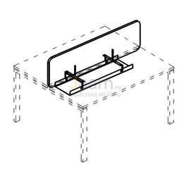 Мебель для персонала Экран настольный фронтальный тканевый с мягким наполнителем для стола 140 А4 Б 862