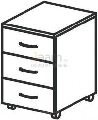 Мебель для персонала Тумба мобильная с замком на верхнем ящике ТВ-03з