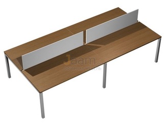 Мебель для персонала  Рабочая станция с настольными экранами ДСП (белый премиум) КВ 0131-2