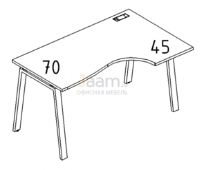 Мебель для персонала Стол эргономичный правый "Классика" на металлокаркасе TRE Б3 042 БП