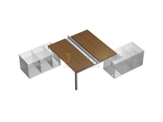 Мебель для персонала Рабочая станция (2х160) с ProSystem на 2-х опорных тумбах левых (БЕЗ ТУМБ) КВ 0152